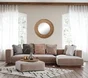 Miroir rond Plumes doré diam.76.5 cm EMDE