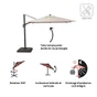 Parasol deporte LED+Pied Taupe Sonora II NATERIAL, L.288 x l.288 cm