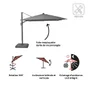 Parasol deporte LED+Pied anthracite Sonora NATERIAL, L.391 x l.282 cm
