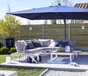Parasol déporté LED+Pied marin Sonora II NATERIAL, L.391 x l.282 cm