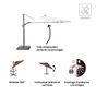 Parasol deporte LED+Pied blanc Sonora II NATERIAL, L.391 x l.282 cm