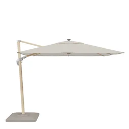 Parasol déporté NATERIAL Sonora blanc carré, L.288 x l.288 cm