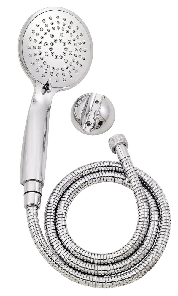 Pommeau de douche 5 jets, flexible et support, FRANFLEX, chromé