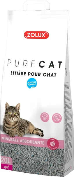 Litiere chat Pure Cat argile absorbante parfumee 20L/13kg