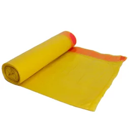 Sacs poubelles de tri jaune transparent avec lien coulissant, rouleau de 10 pièces, 70 x 68 x 25cm, 50 litres