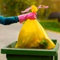 Sacs poubelles de tri jaune transparent avec lien coulissant, rouleau de 10 pièces, 70 x 68 x 25cm, 50 litres