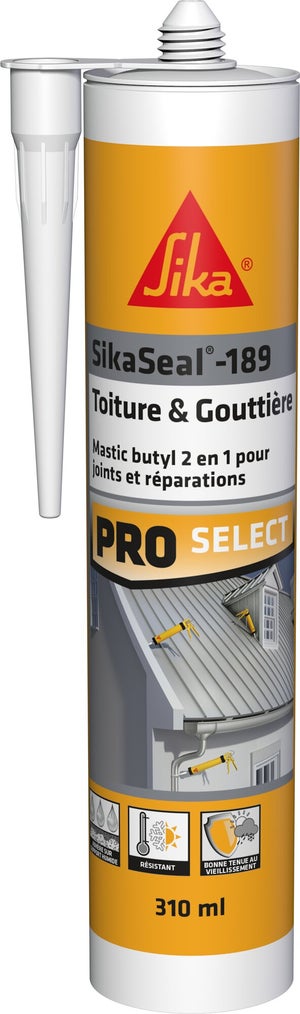 Mastic colle couverture SIKASEAL 189 gris SIKA 310 ml