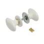 Poignee sur rosace gilda laiton et porcelaine blanc x2