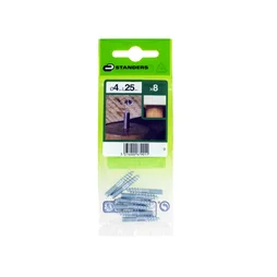 Sachet de 8 double vis filetée acier STANDERS ?4 x L.25 mm
