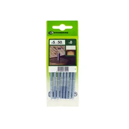 Sachet de 8 double vis filetée acier  fendue STANDERS x L.50 mm