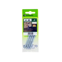 Sachet de 4 double vis filetée acier STANDERS, Diam.6 mm x L.60 mm