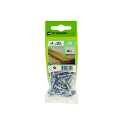 Sachet de 35 vis acier rond fente STANDERS x L.20 mm