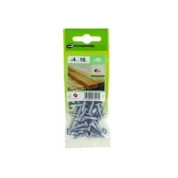 Sachet de 40 vis acier rond fente STANDERS x L.16 mm