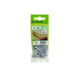 15 vis acier tête ronde plat STANDERS, Diam.5 x L.30 mm