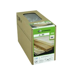 Boîte de 200 vis acier tête fraisée pozidriv STANDERS, 5 x L.60 mm