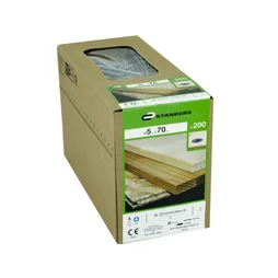 Boîte de 200 vis acier tête fraisée pozidriv STANDERS x L.70 mm