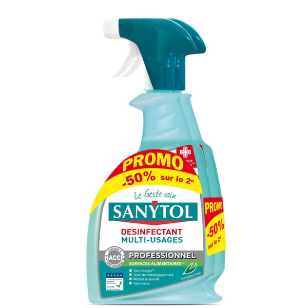 Lot de 2 nettoyants désinfectants multi-usages SANYTOL 0,75L