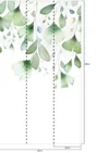 Papier peint panoramique Bilboa ginko vert, l.159 x H.280 cm