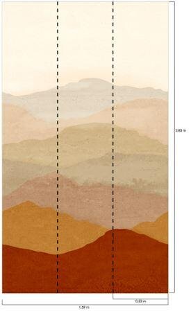 Papier peint panoramique Montagne Jura marron l.159 x H.280 cm