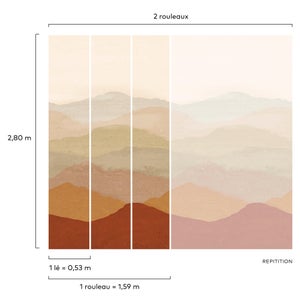 Papier peint panoramique Montagne Jura marron l.159 x H.280 cm