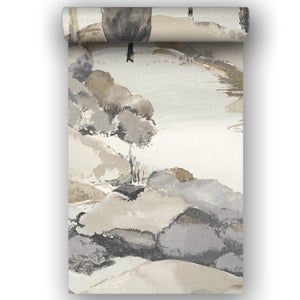 Papier peint panoramique Canopy gris l.159 x H.280 cm