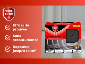 Répulsif ultrasons anti-rats et souris PROTECT EXPERT