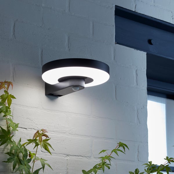 Applique exterieur solaire telde detection 1000 lumens noir inspire