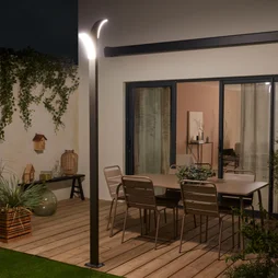 Lampadaire extérieur Led 2 têtes, 3000 Lumen anthracite Lakko INSPIRE