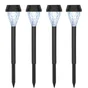 Lot de 4 balises solaire à piquer NAOMY, noir, blanc froid, H.33cm, INSPIRE