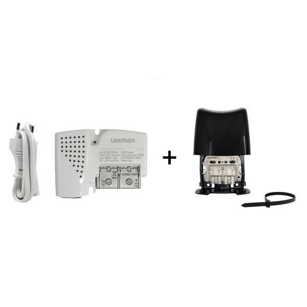Kit alimentation et amplificateur extérieur blindé, 31dB, LEXMAN