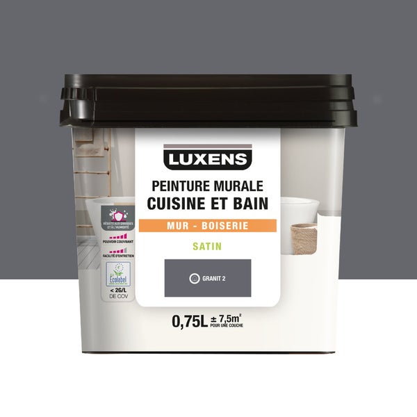 Peinture mur granit 2 satin LUXENS cuisine et bain 0.75l