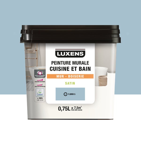 Peinture mur fjord 5 satin LUXENS cuisine et bain 0.75l