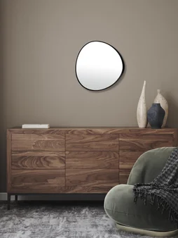 Miroir Nolan noir, l.30 x H.32 cm EMDE