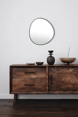 Miroir Nolan noir, l.35 x H.38 cm EMDE