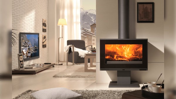 Poêle à bûche PANADERO Poele a bois biarritz-s ecodesign noir, 7 kW