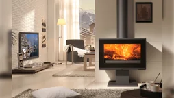 Poêle à bûche PANADERO Poele a bois biarritz-s ecodesign noir, 7 kW