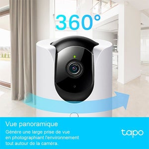 Camera de surveillance interieure motorise filaire c225 tapo blanc