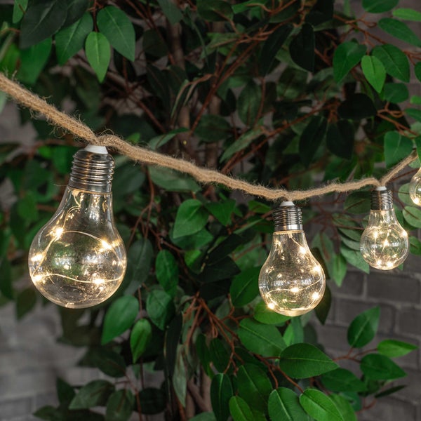 Guirlande solaire Mima, 3 metres, 10 ampoules led, blanc chaud 3000K, INSPIRE
