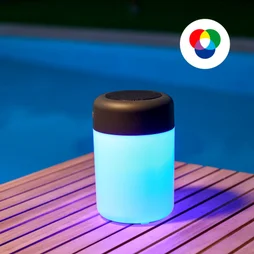 Lampe extérieur Lojo module led, USB, haut parleur, RGB, IP54, gris/noir/blanc, INSPIRE
