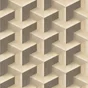 Papier peint intissé Paille cube beige