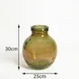 Vase en verre recyclé, OXANE, diam.25 cm, jaune/vert