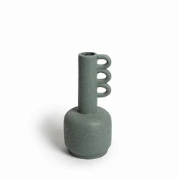 Vase en céramique, Terra, diam.12 x H.25 cm, vert