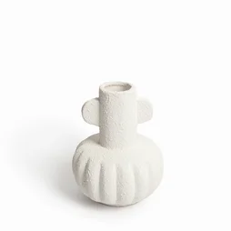 Vase en céramique, diam.15 x H.19 cm, blanc