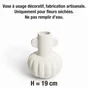 Vase en céramique, diam.15 x H.19 cm, blanc