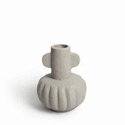Vase en céramique, diam.15 x H.19 cm, gris clair