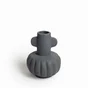 Vase en céramique, diam.15 x H.19 cm, bleu foncé