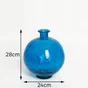 Vase en verre recyclé, CALISTA, diam.24 x H.28 cm, bleu