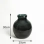 Vase en verre recyclé, OXANE, diam.25 x H.30 cm, gris