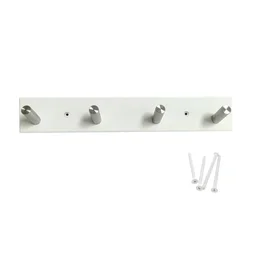 Porte manteau, emma 4 Crochet, metal blanc ,SPACEO