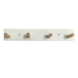 Porte manteau, emma 4 Crochet, bois / blanc ,SPACEO